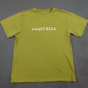 Montbell Shirt Mens XL Green Mont-Bell Logo Graphic Hiking Cotton Tee Casual